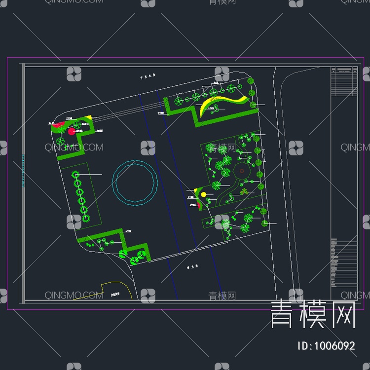 生肖广场绿化平面图【ID:1006092】