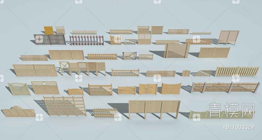 农村栅栏，围栏，护栏3D模型下载【ID:1003329】