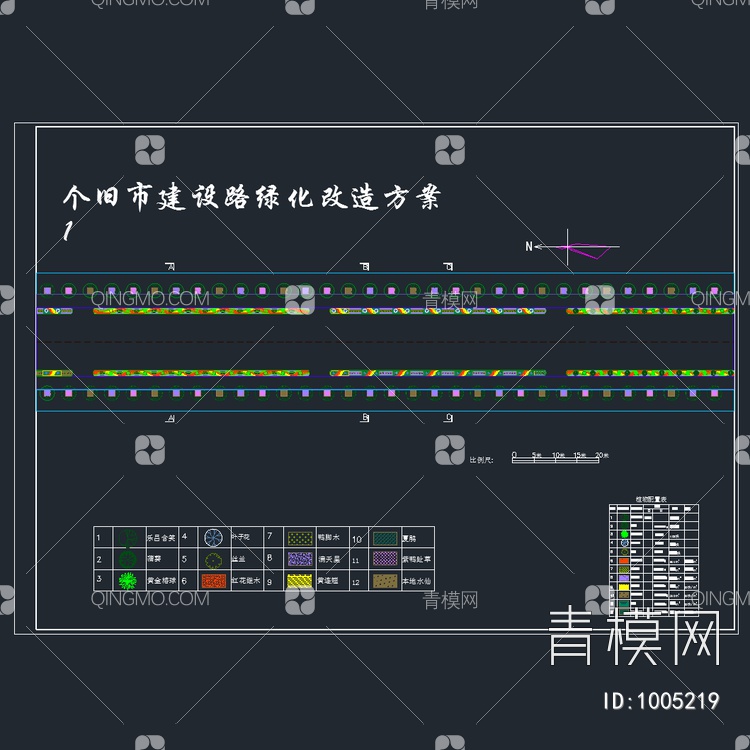 市区某道路的绿化改造方案【ID:1005219】