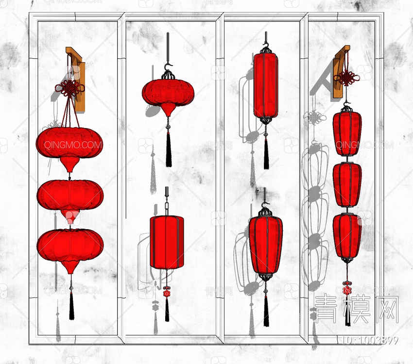 灯笼壁灯，SU模型下载【ID:1003899】