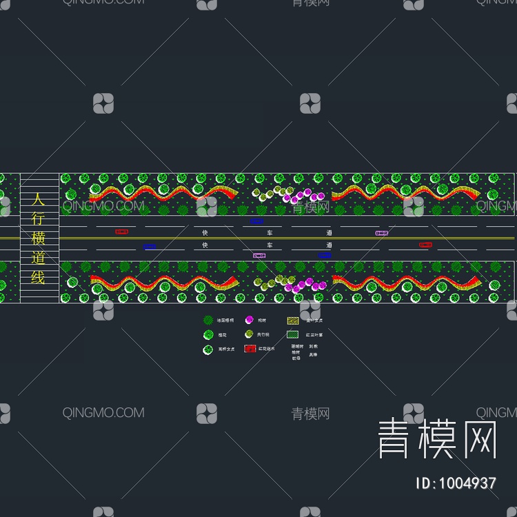 运河路绿化平面图【ID:1004937】