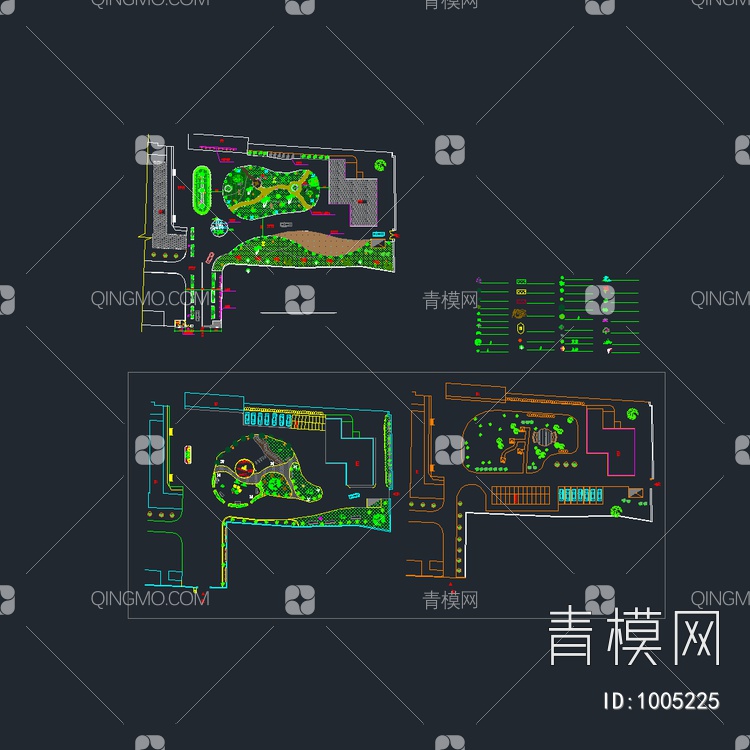 某镇绿化以及道路平面布置图【ID:1005225】