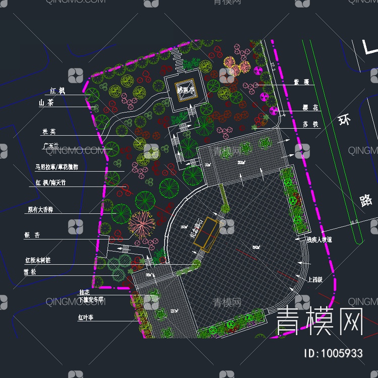 广场绿化设计方案【ID:1005933】