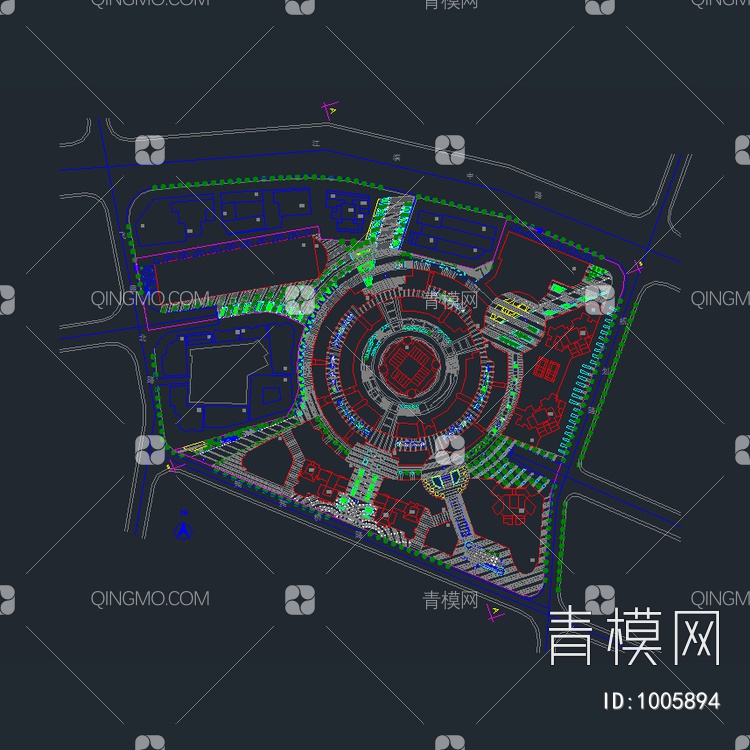 广场规划平面图【ID:1005894】