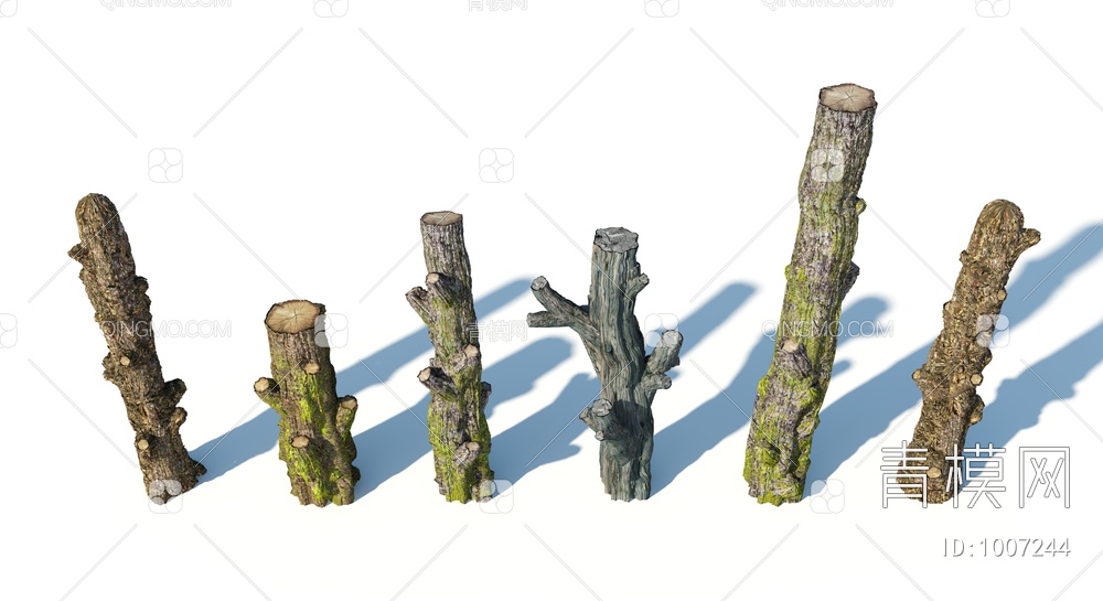 树桩 木桩 枯树 枯3D模型下载【ID:1007244】