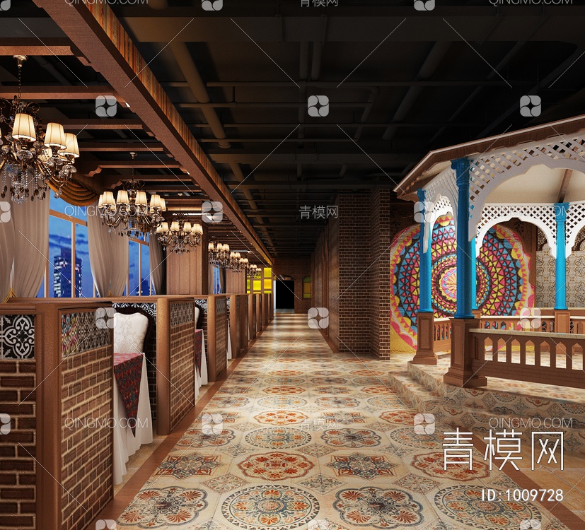 新疆中餐厅3D模型下载【ID:1009728】