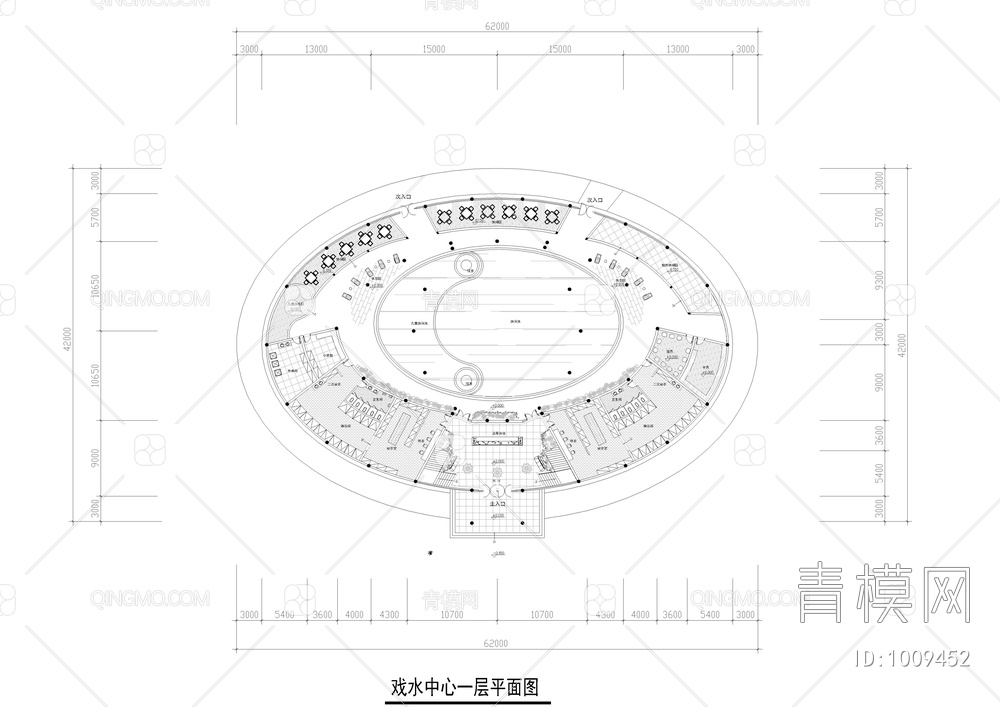 娱乐中心室外喷泉装饰设计施工图【ID:1009452】