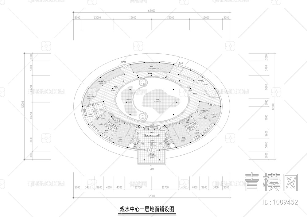 娱乐中心室外喷泉装饰设计施工图【ID:1009452】