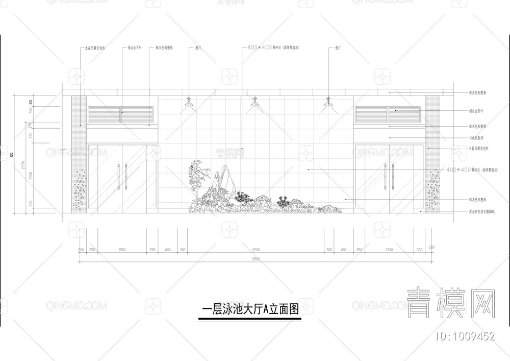 娱乐中心室外喷泉装饰设计施工图【ID:1009452】