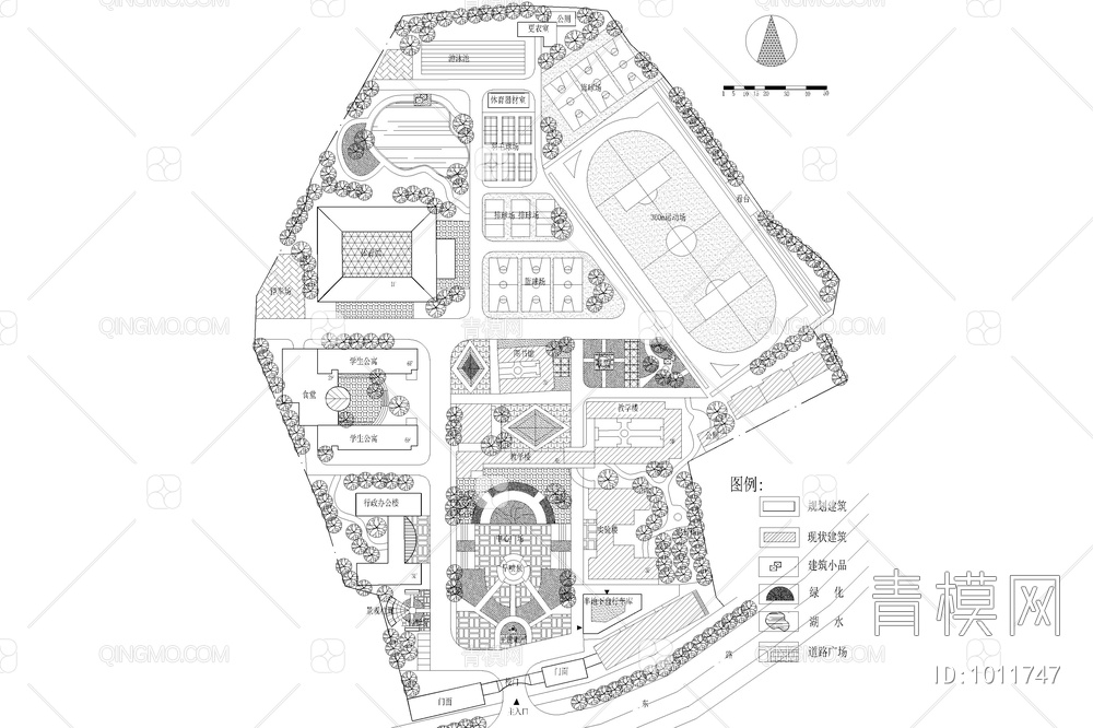 校园规划总平面图【ID:1011747】