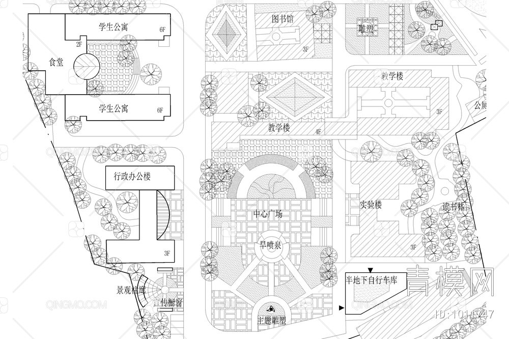 校园规划总平面图【ID:1011747】