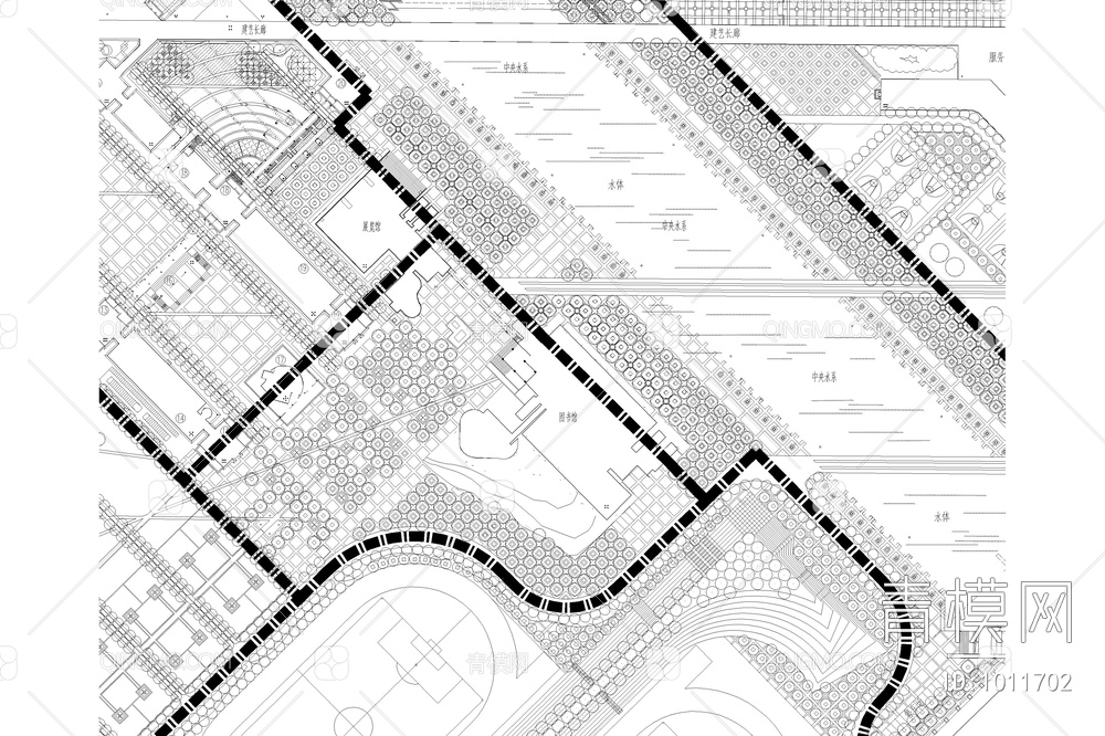 大学校园规划设计图纸景观平面图【ID:1011702】