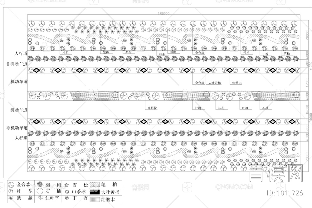 道路绿化设计图纸【ID:1011726】