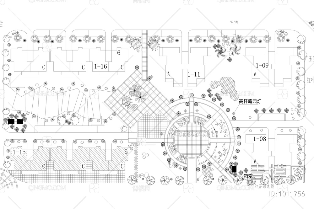 中小学校园规划设计平面图【ID:1011756】