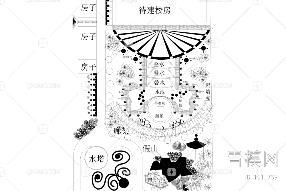 中学规划设计图环境平面图【ID:1011759】