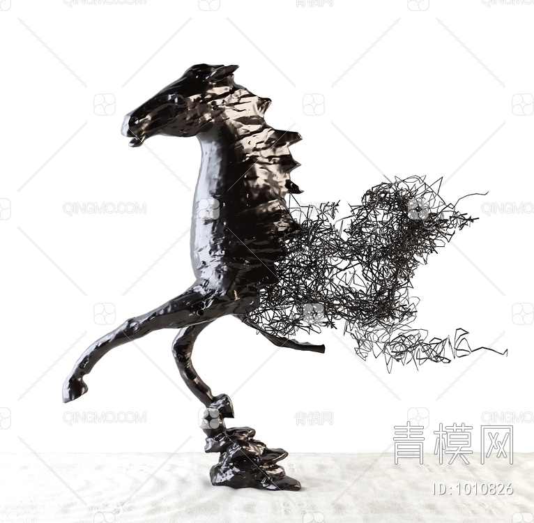 马匹，金属雕塑3D模型下载【ID:1010826】