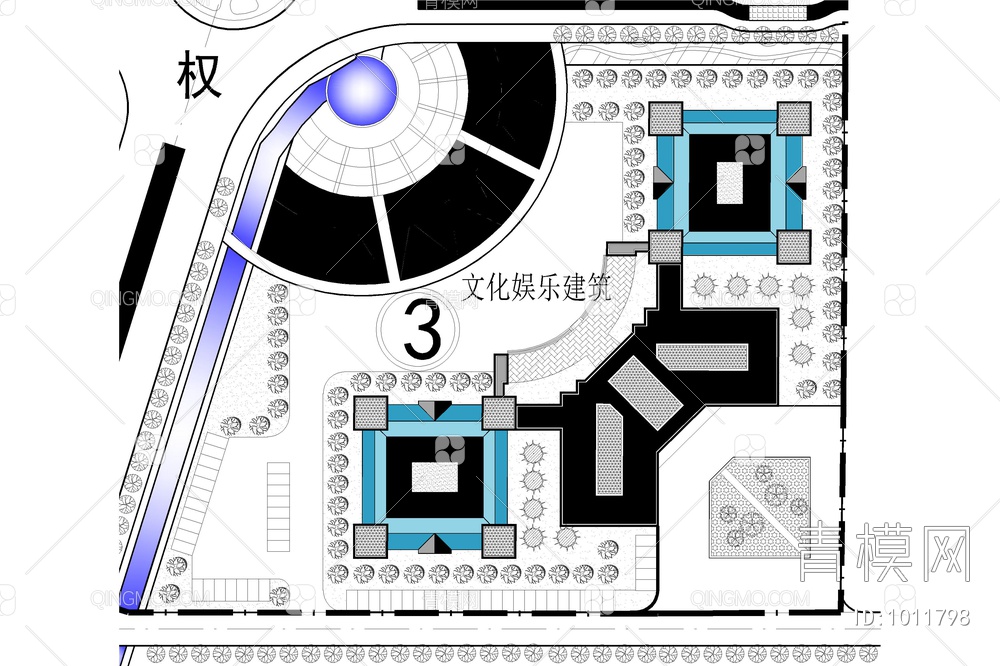 广场规划平面图纸【ID:1011798】