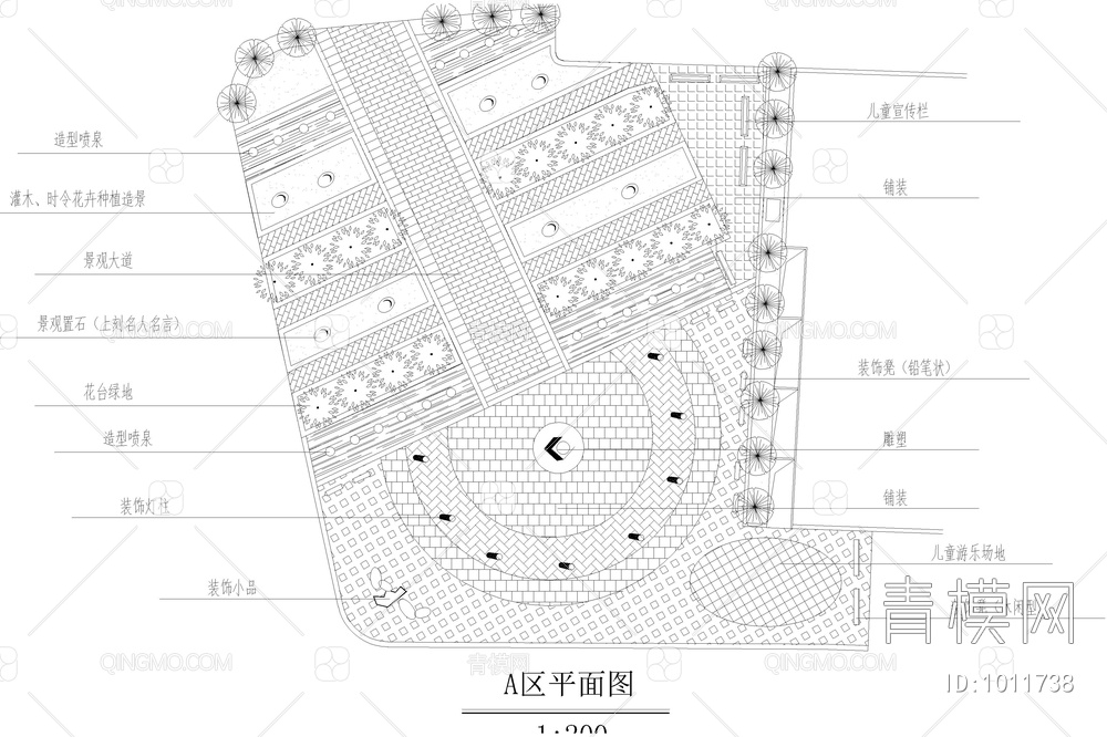 陆军学院园林规划图及小学平面图【ID:1011738】