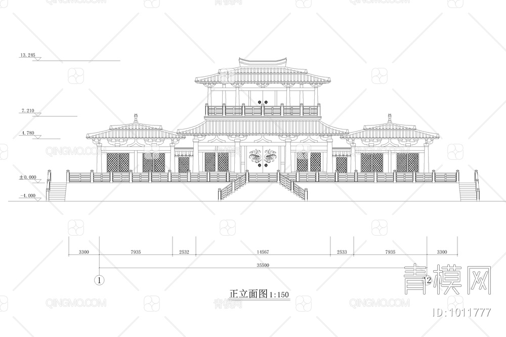 庄王阁建筑平立面图【ID:1011777】