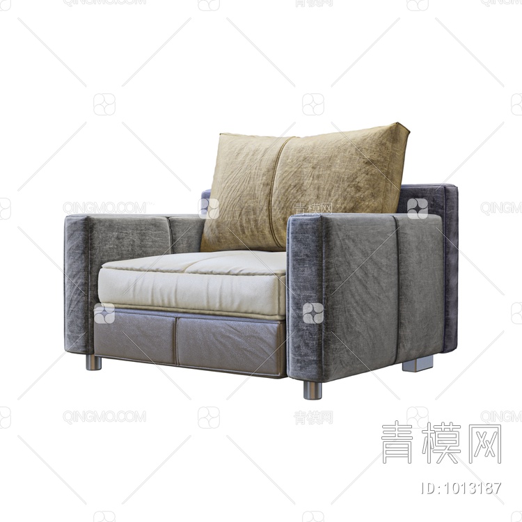 单人沙发3D模型下载【ID:1013187】