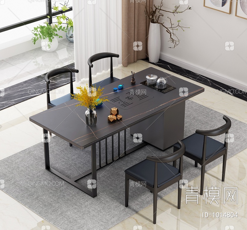 茶桌椅组合3D模型下载【ID:1014804】