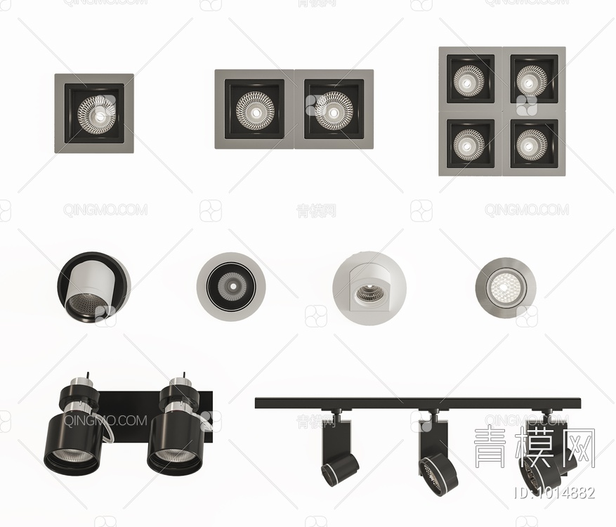 筒灯 射灯 轨道灯3D模型下载【ID:1014882】