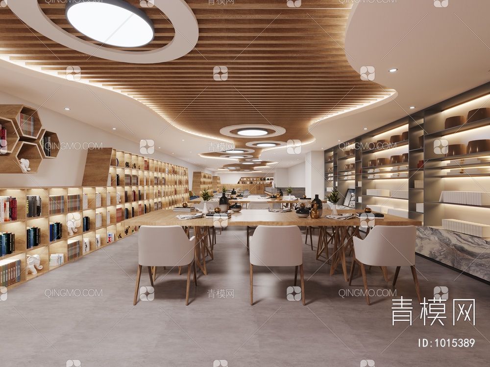 图书馆，阅览室3D模型下载【ID:1015389】