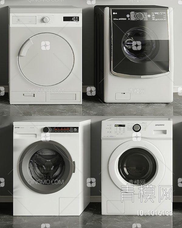 滚筒洗衣机3D模型下载【ID:1016133】