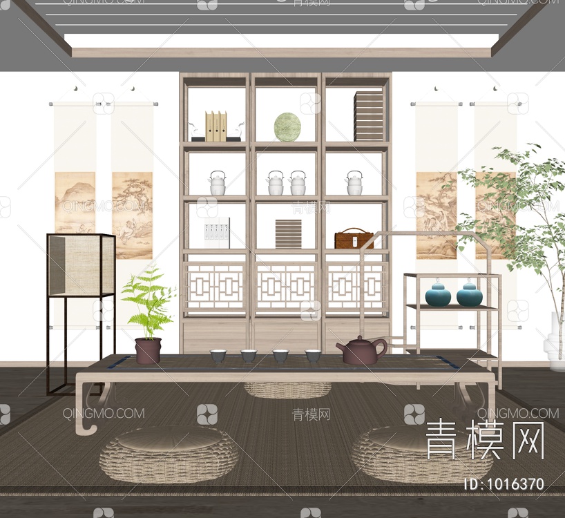 茶室SU模型下载【ID:1016370】