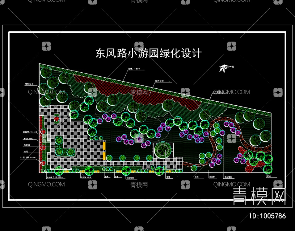 小游园绿化设计平面图【ID:1005786】