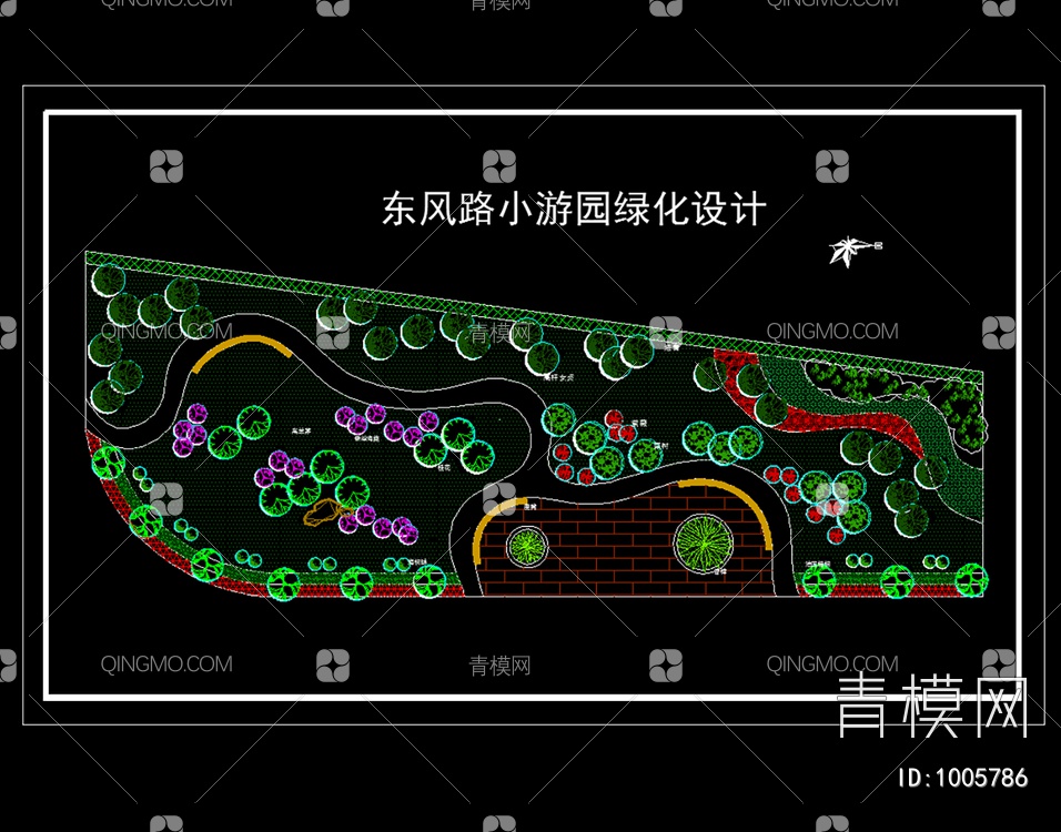 小游园绿化设计平面图【ID:1005786】