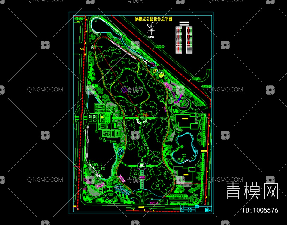 湖南徐特立公园规划总平面图【ID:1005576】