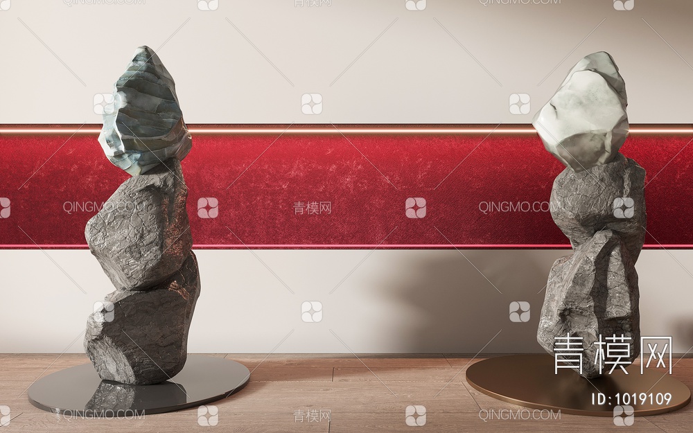 石头雕塑3D模型下载【ID:1019109】