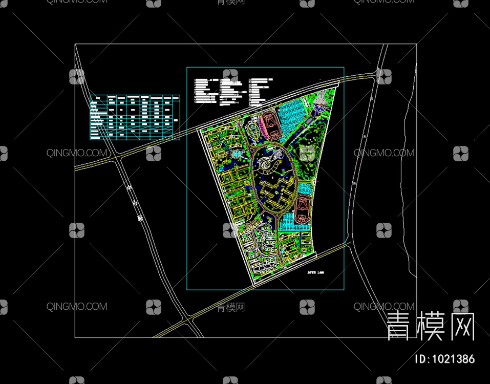 某校园概念性规划平面图【ID:1021386】