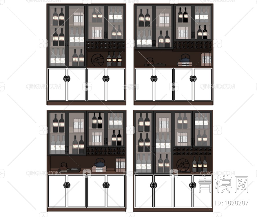 酒柜SU模型下载【ID:1020207】