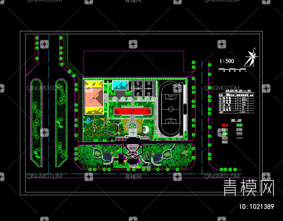 某校园规划施工图【ID:1021389】