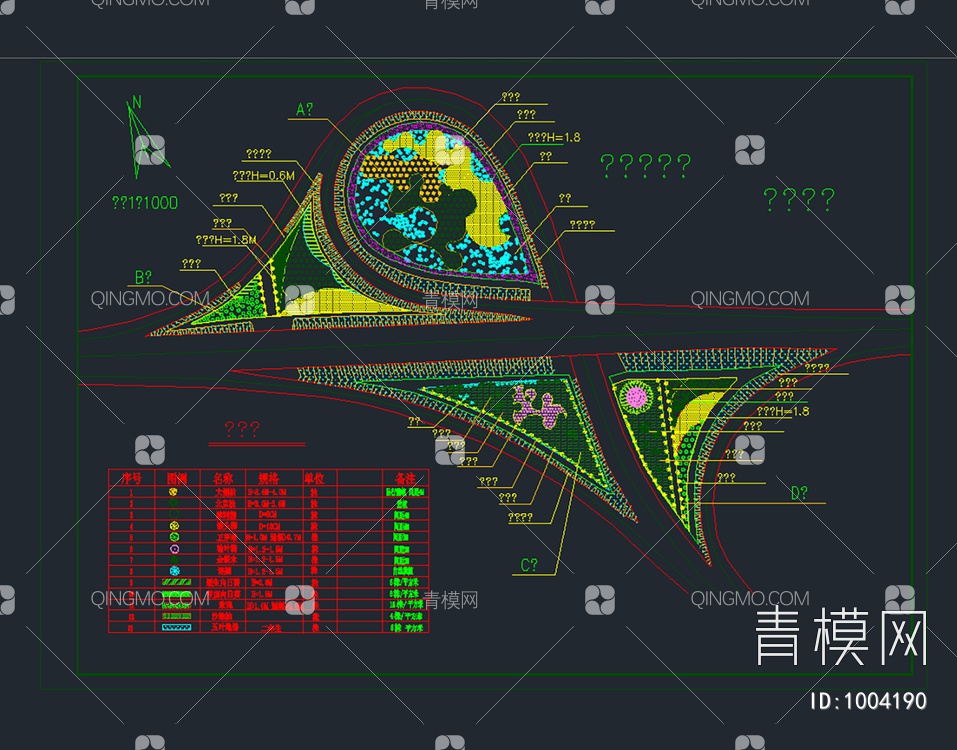 某互通立交绿化设计图【ID:1004190】