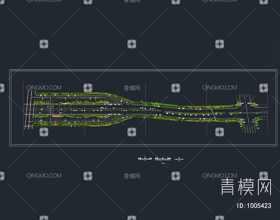 道路绿化平面图【ID:1005423】
