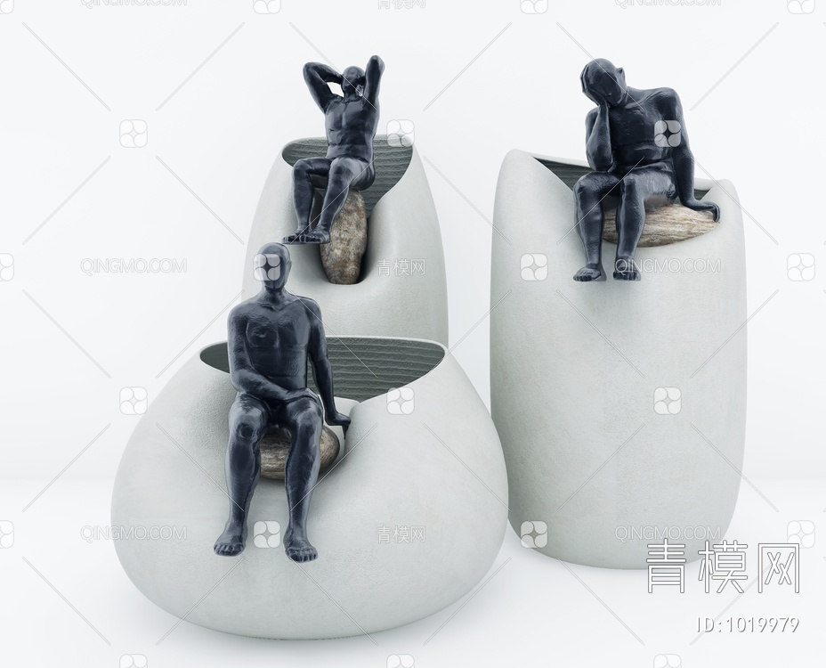 抽象人物雕塑雕像摆件3D模型下载【ID:1019979】