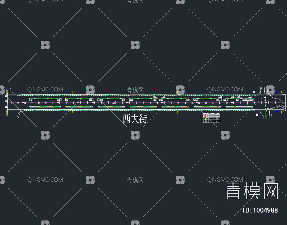 西大街绿化平面【ID:1004988】