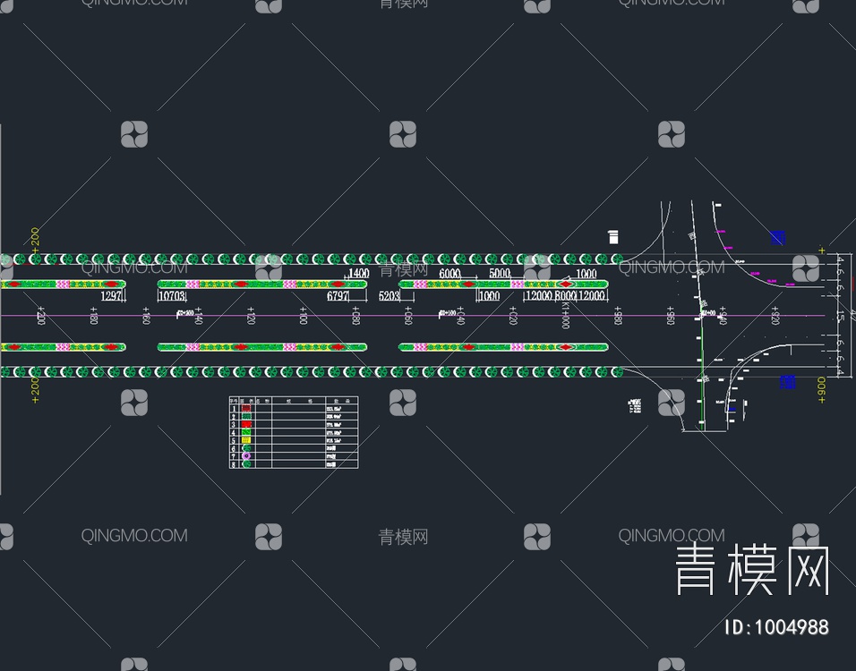 西大街绿化平面【ID:1004988】