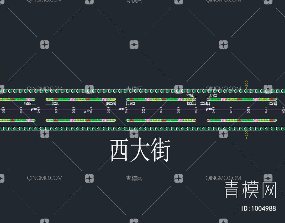 西大街绿化平面【ID:1004988】