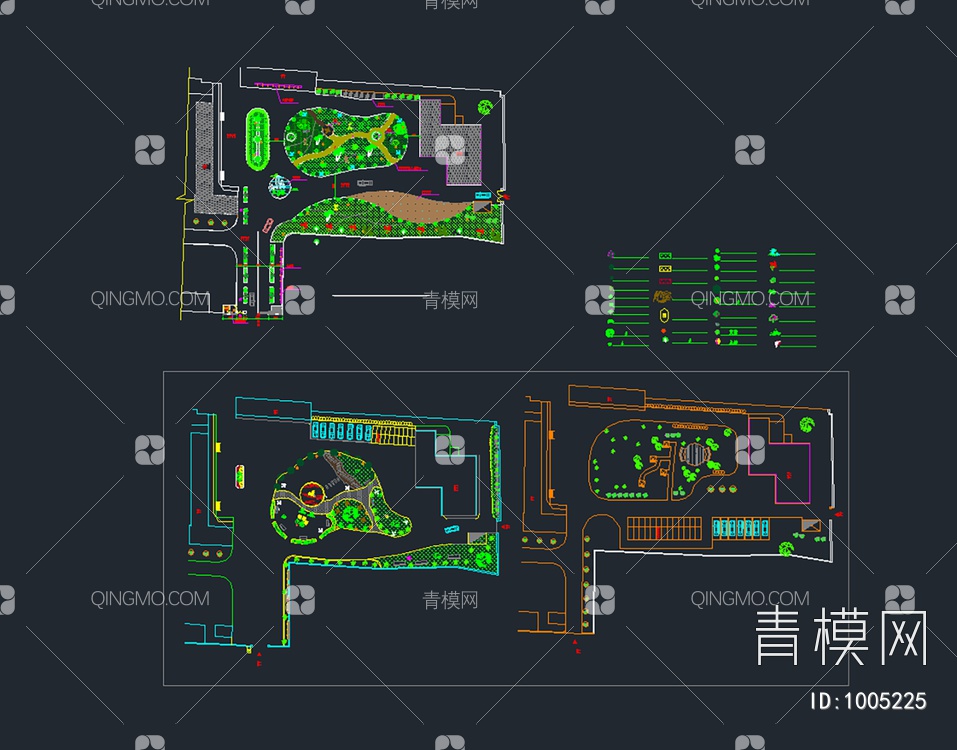 某镇绿化以及道路平面布置图【ID:1005225】