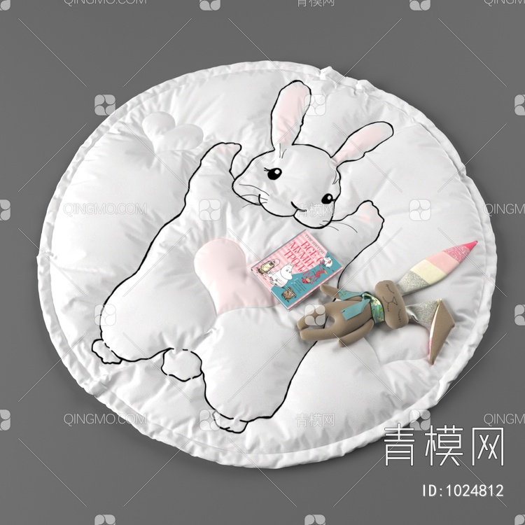 Children rug 儿童兔子图案坐垫3D模型下载【ID:1024812】