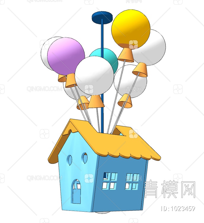 气球装饰儿童吊灯SU模型下载【ID:1023459】