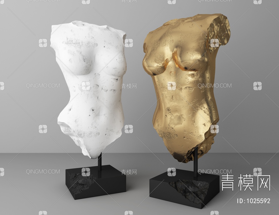 人物雕塑 石膏雕塑3D模型下载【ID:1025592】