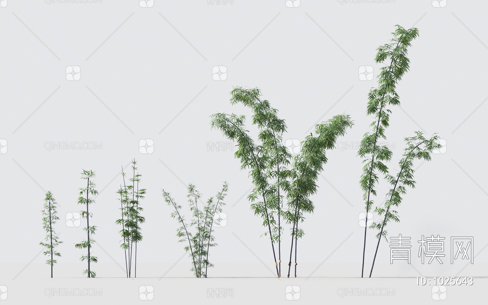 绿植竹子组合3D模型下载【ID:1025643】