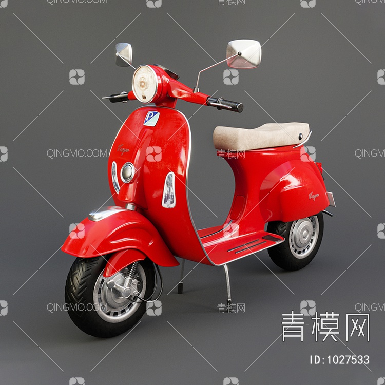 红色电瓶车3D模型下载【ID:1027533】