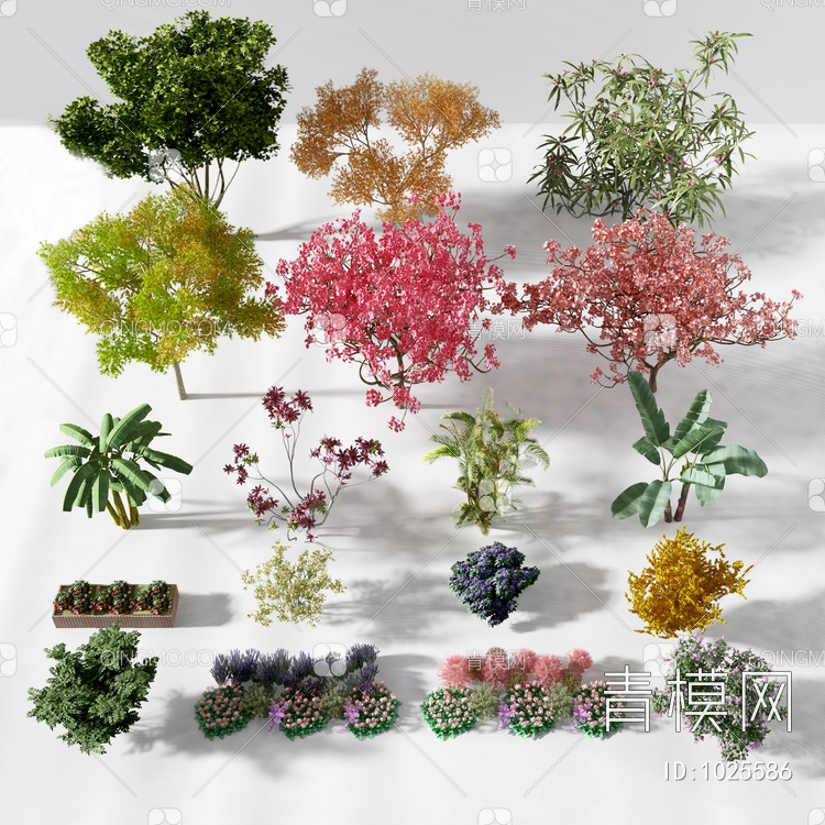 灌木 圆形灌木 植物3D模型下载【ID:1025586】
