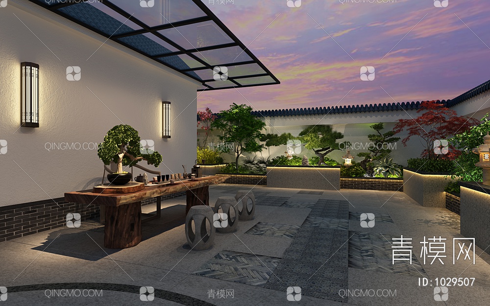 屋顶花园3D模型下载【ID:1029507】